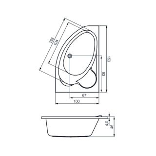 Акриловая ванна Cersanit KALIOPE 153х100 L